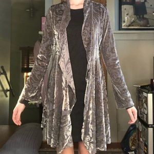 Green velvet burnout cardigan